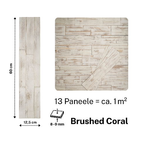 Brushed Coral "Arcadian" - 13 panels, approx. 1 m²