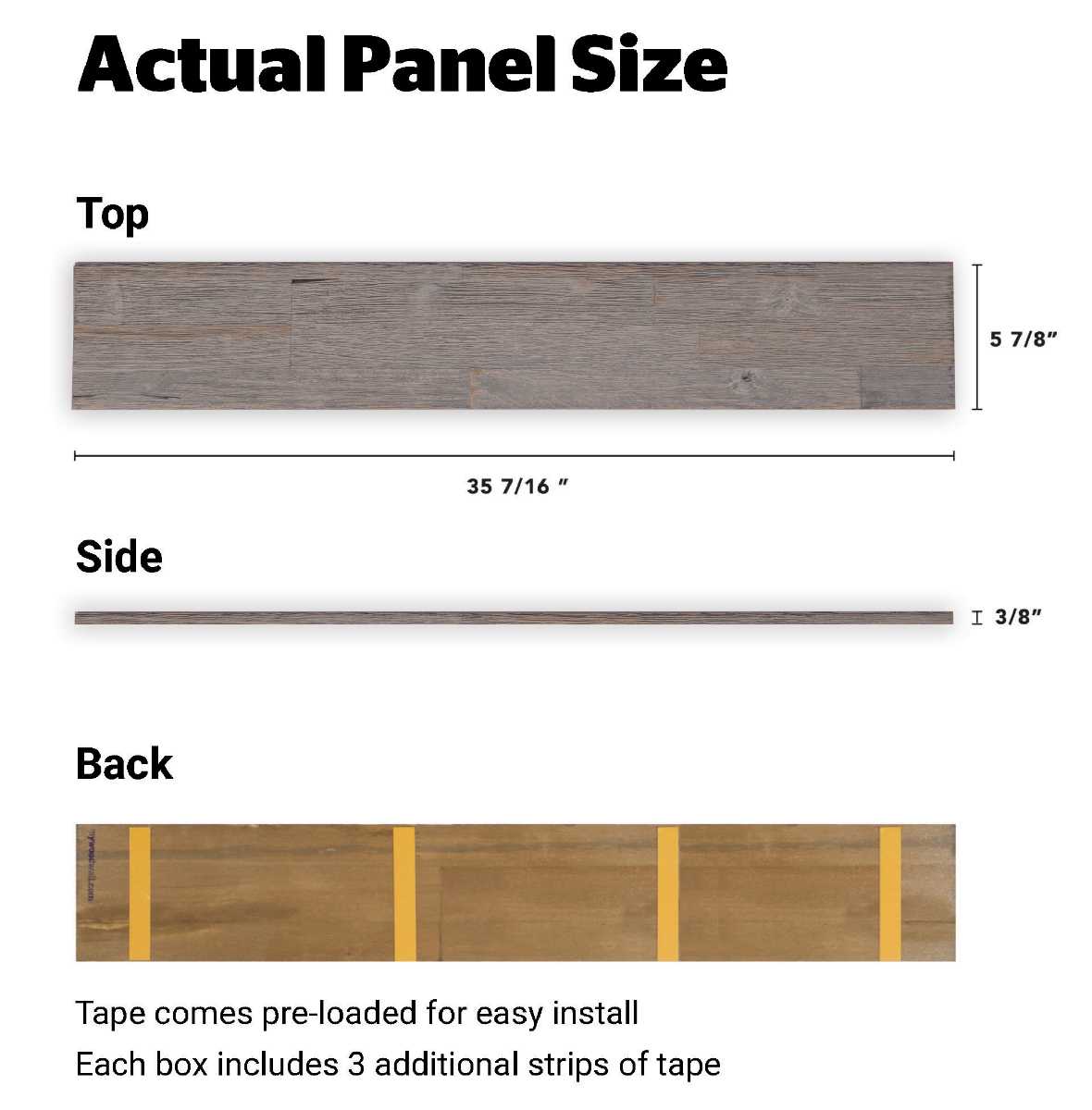 Driftwood "Brushed Grain" - 7 panels, approx. 1 m²