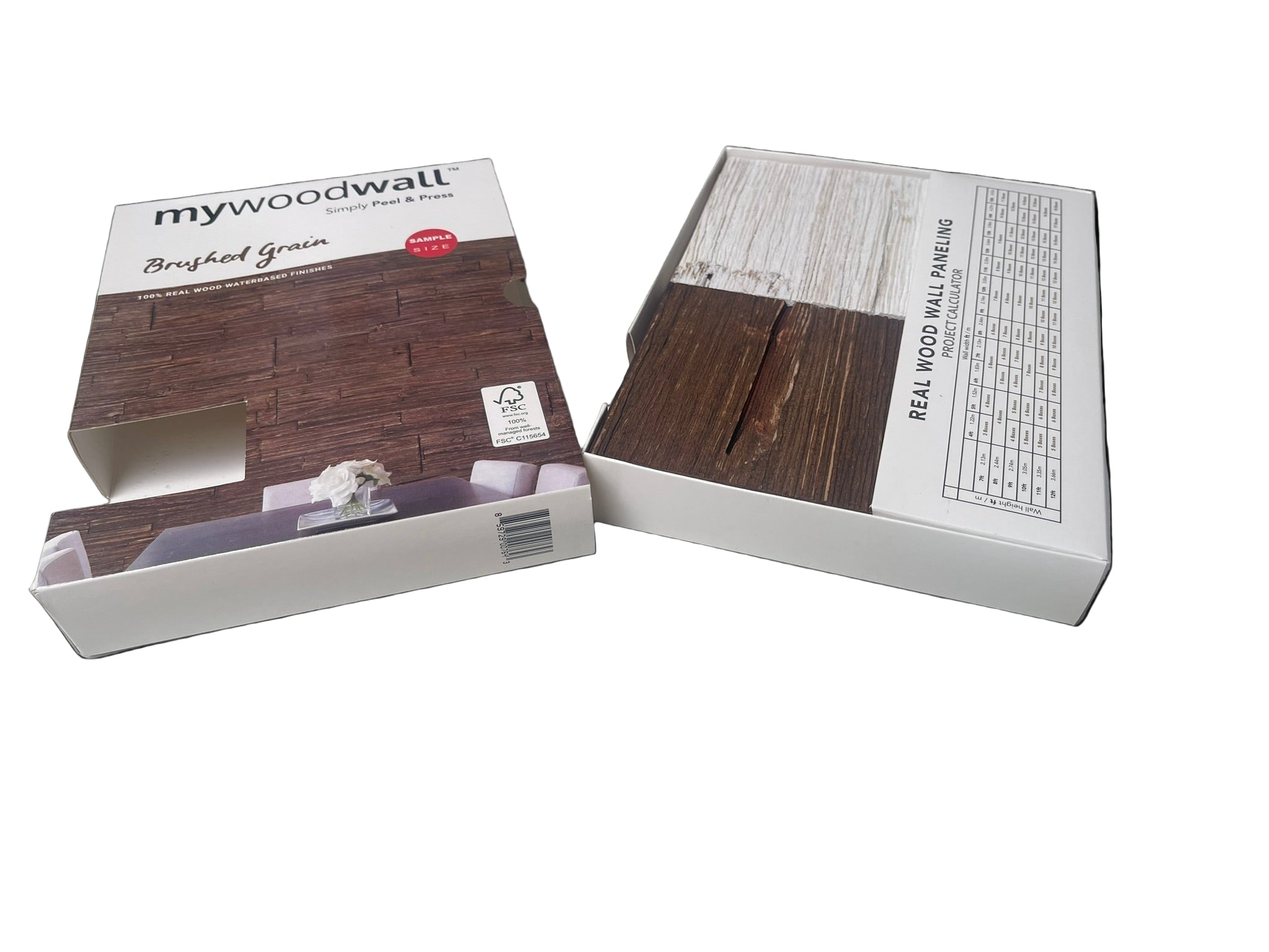 mywoodwall Brushed Grain Sample Box – Wall panels to test &amp; experience