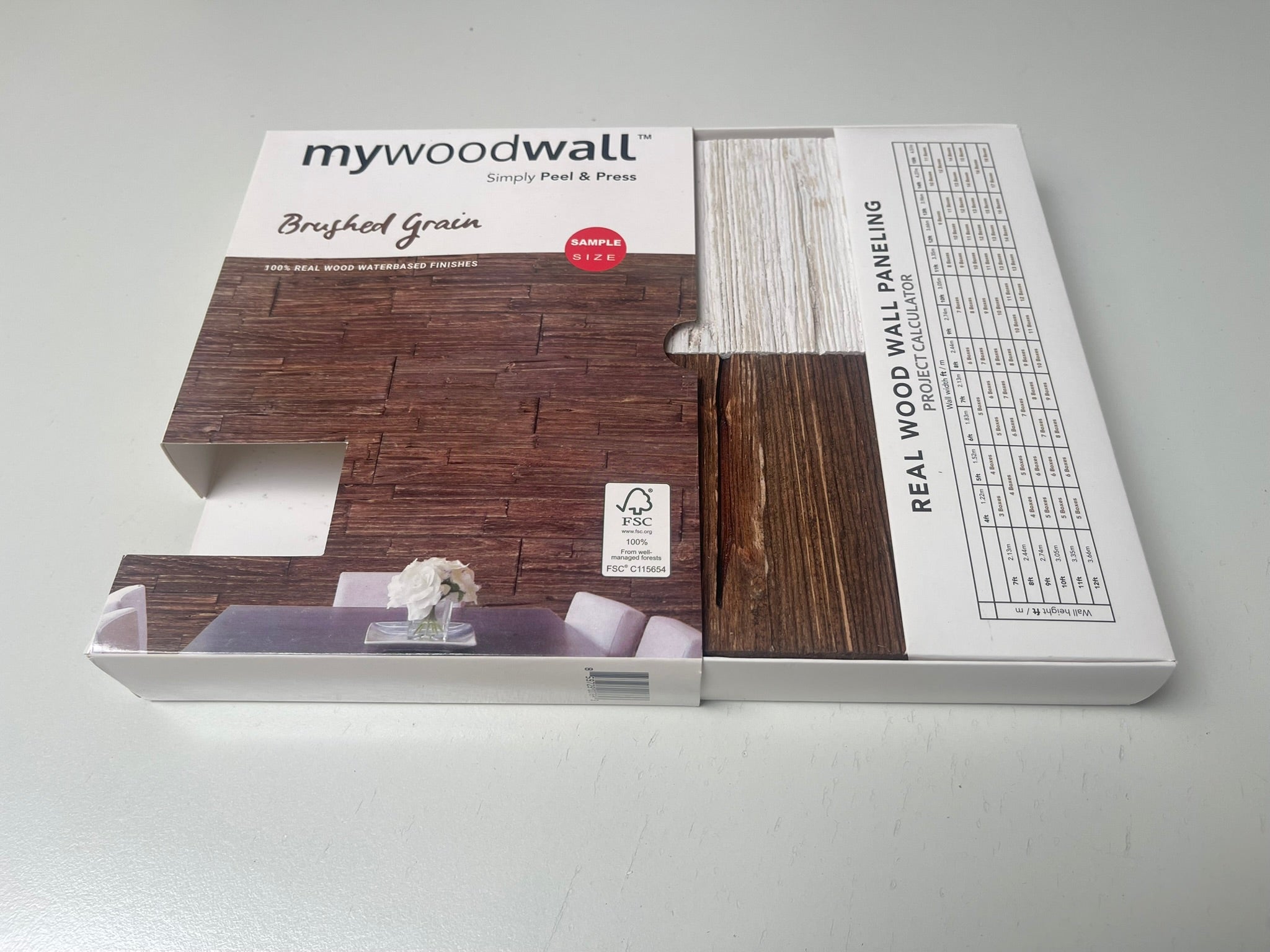 mywoodwall Brushed Grain Sample Box – Wall panels to test &amp; experience