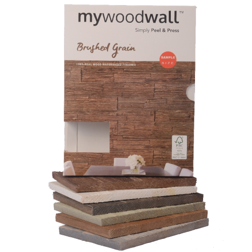 mywoodwall Brushed Grain Sample Box – Wall panels to test &amp; experience